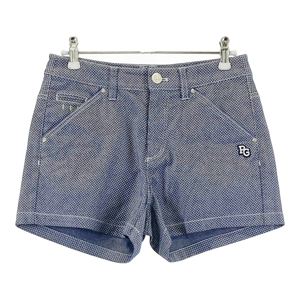 PEARLY GATES パーリーゲイツ ストレッチショートパンツ 総柄 ネイビー系 00 【中古】ゴルフウェア レディース