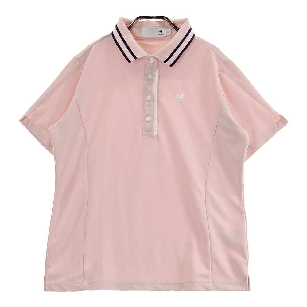 LE COQ GOLF ルコックゴルフ 半袖ポロシャツ ピンク系 LL 【中古】ゴルフウェア レディース