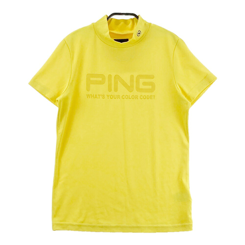 PING ピン 2022年 ハイネック 半袖Tシャツ イエロー系 M 【中古】ゴルフウェア レディース