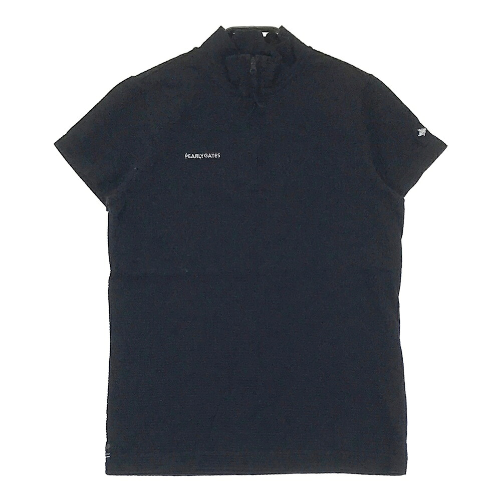 PEARLY GATES パーリーゲイツ ハーフジップ 半袖Tシャツ ネイビー系 0 【中古】ゴルフウェア レディース