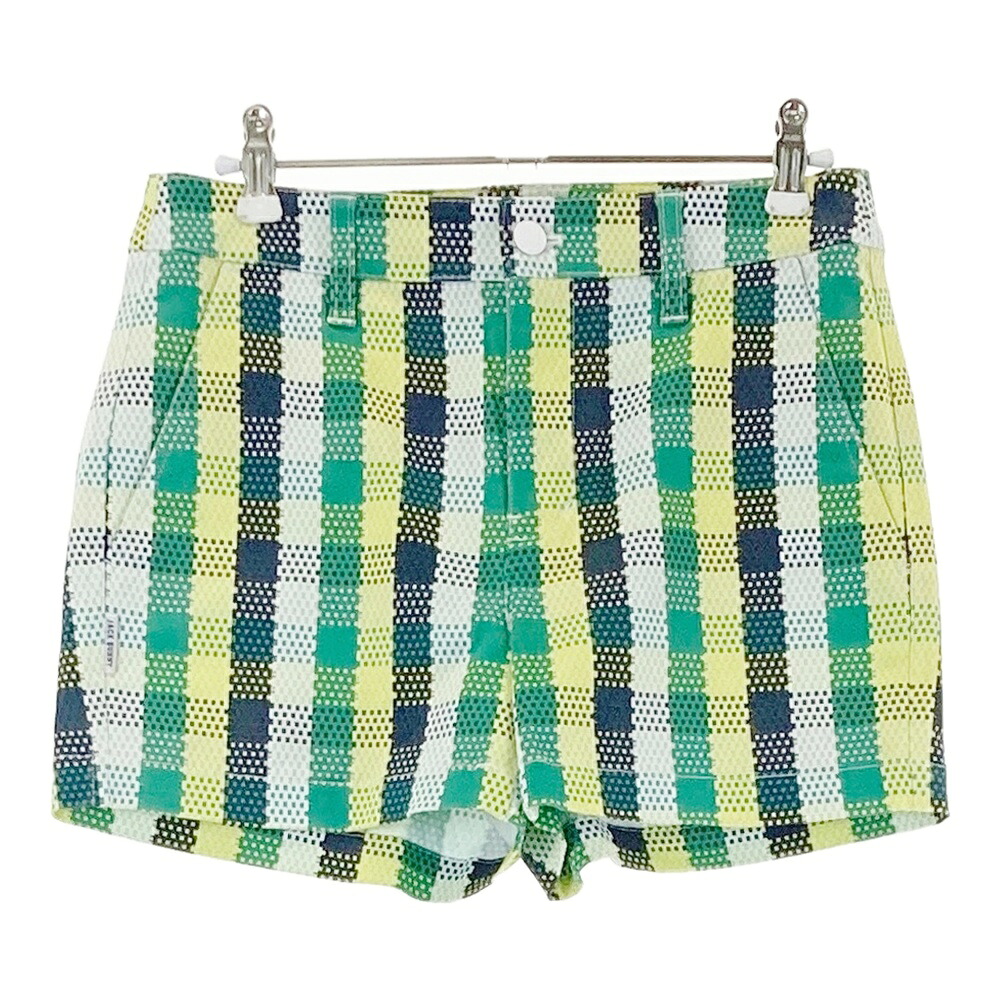 JACK BUNNY ジャックバニー ショートパンツ チェック柄 グリーン系 0 【中古】ゴルフウェア レディース