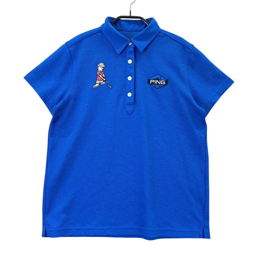 PING ピン 半袖ポロシャツ ブルー系 M 【中古】ゴルフウェア レディース