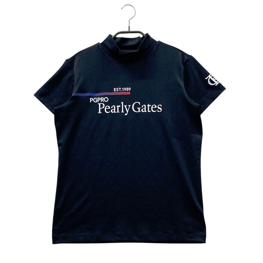 PEARLY GATES パーリーゲイツ 2024年モデル ハイネック 半袖Tシャツ ネイビー系 1 【中古】ゴルフウェア レディース