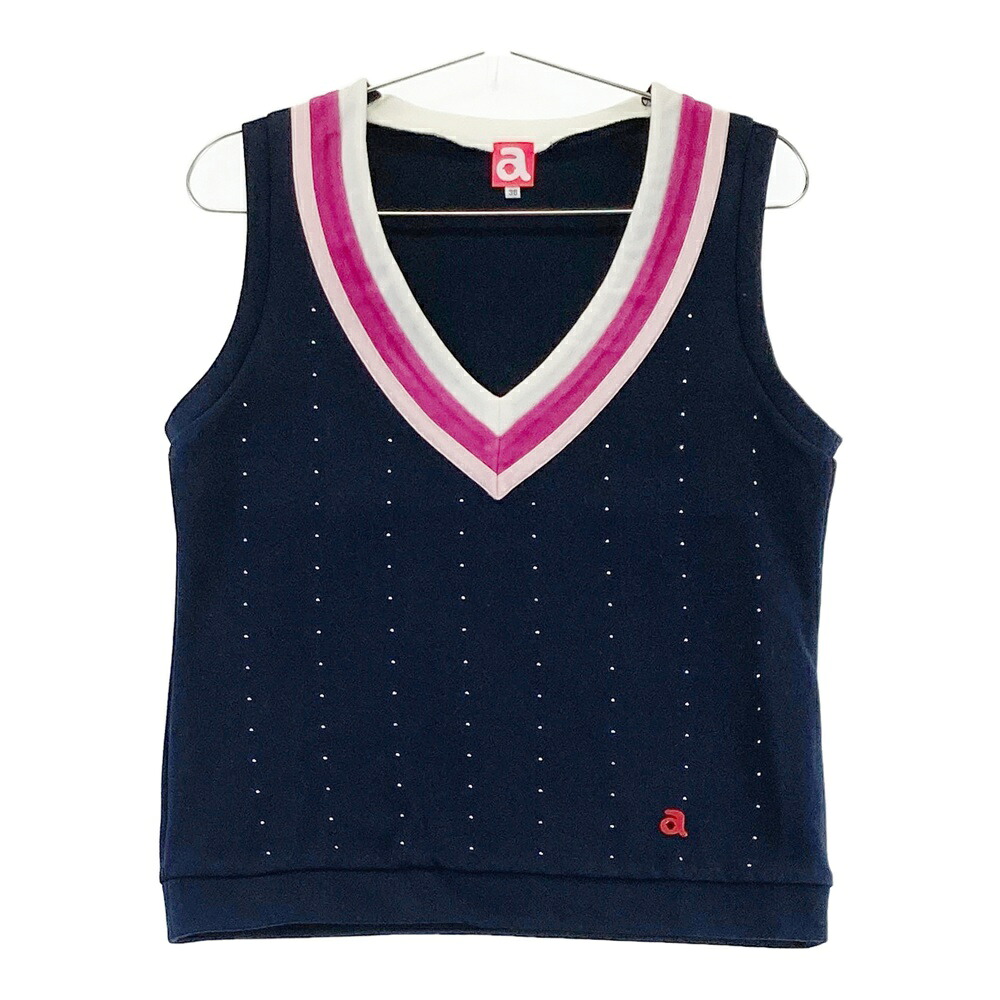 ARCHIVIO アルチビオ スウェット ベスト ネイビー系 38 【中古】ゴルフウェア レディース