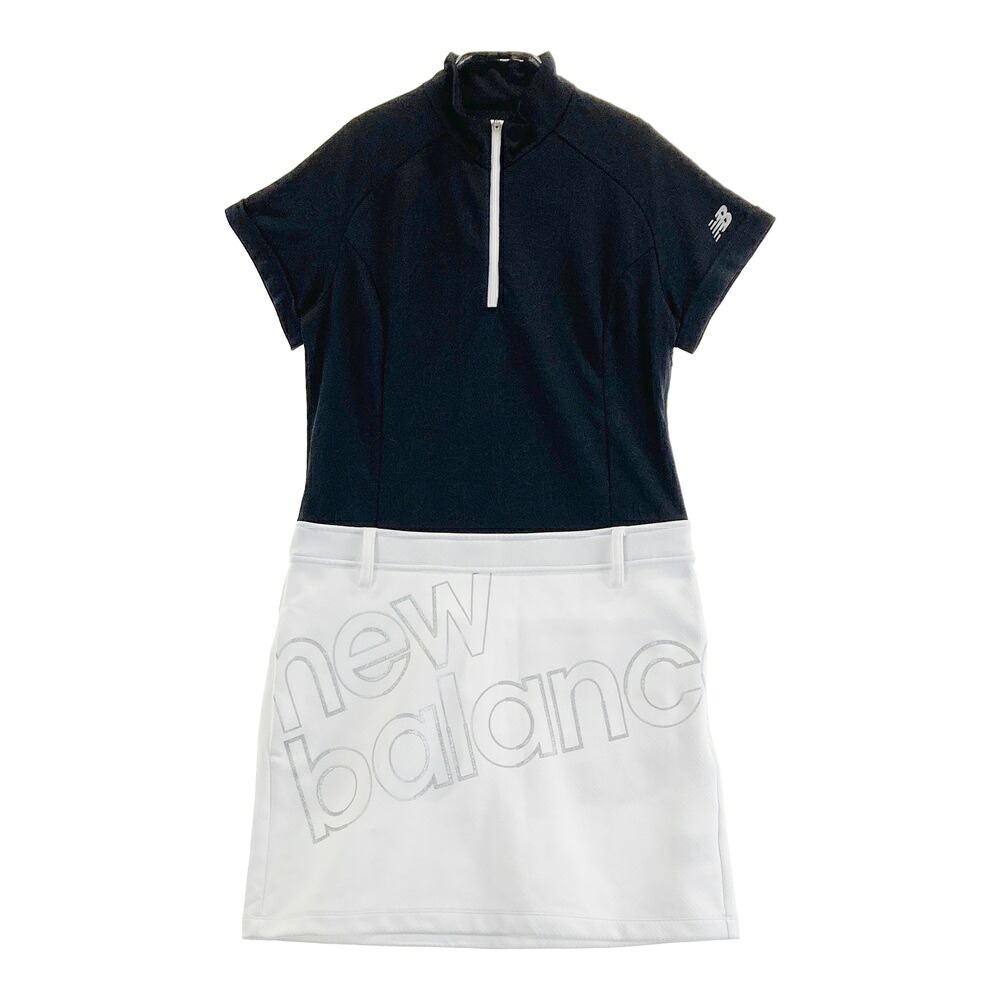 NEW BALANCE GOLF ニューバランス 2022年 ハーフジップ 半袖ワンピース ロゴ総柄 ブラック系 2 【中古】ゴルフウェア レディース