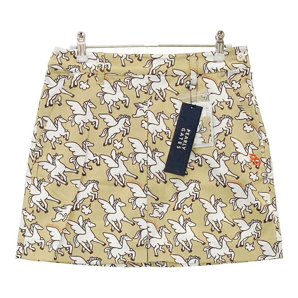 PEARLY GATES パーリーゲイツ 055-1134400 ストレッチスカート ペガサス 総柄 ベージュ系 0 【中古】ゴルフウェア レディース|中古ゴルフウェア通販STST