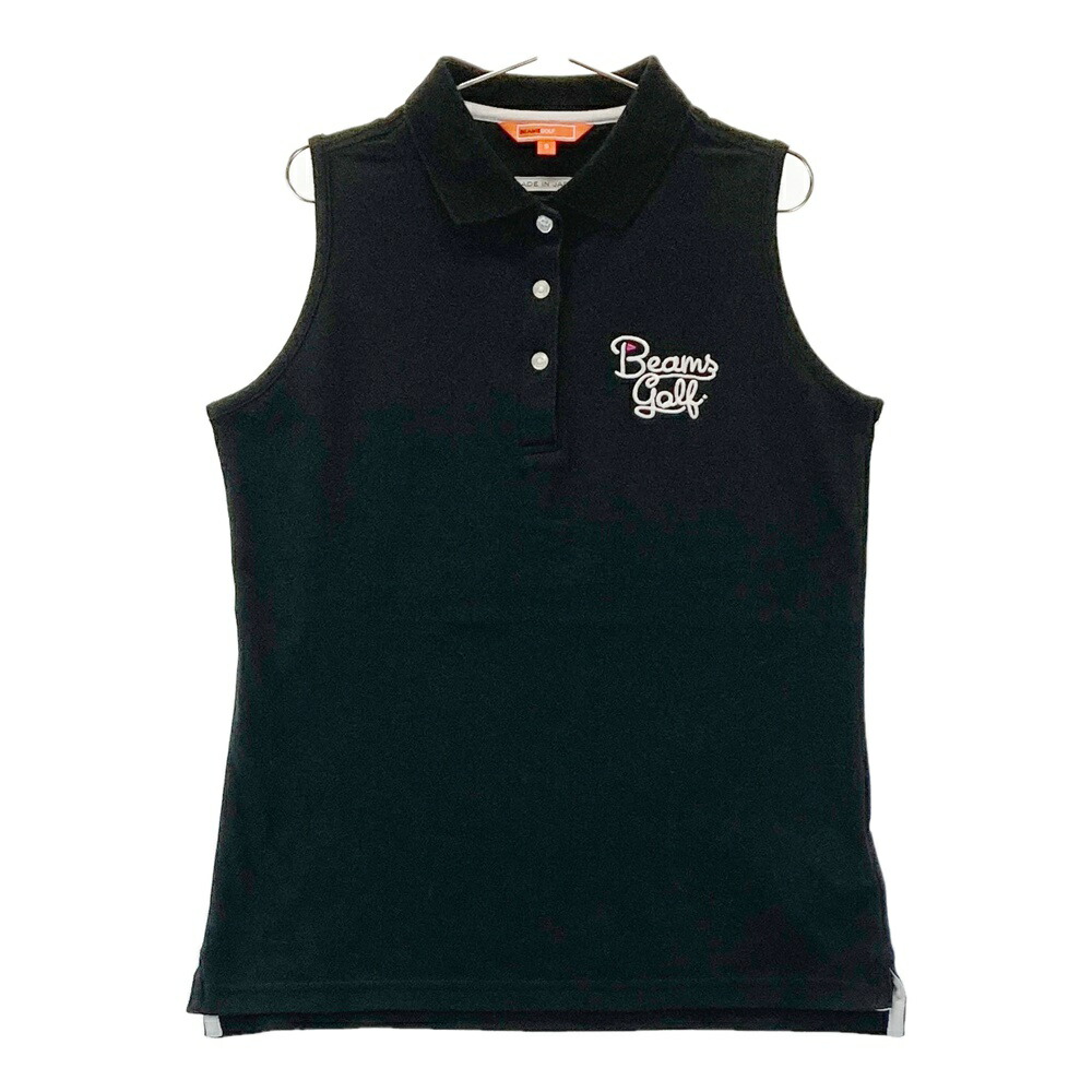 BEAMS GOLF ビームスゴルフ ノースリーブポロシャツ ブラック系 S 【中古】ゴルフウェア レディース