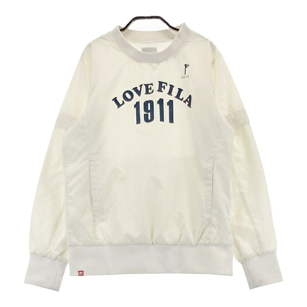 FILA GOLF フィラゴルフ 2WAY 裏メッシュ ブルゾン ホワイト系 L 【中古】ゴルフウェア レディース