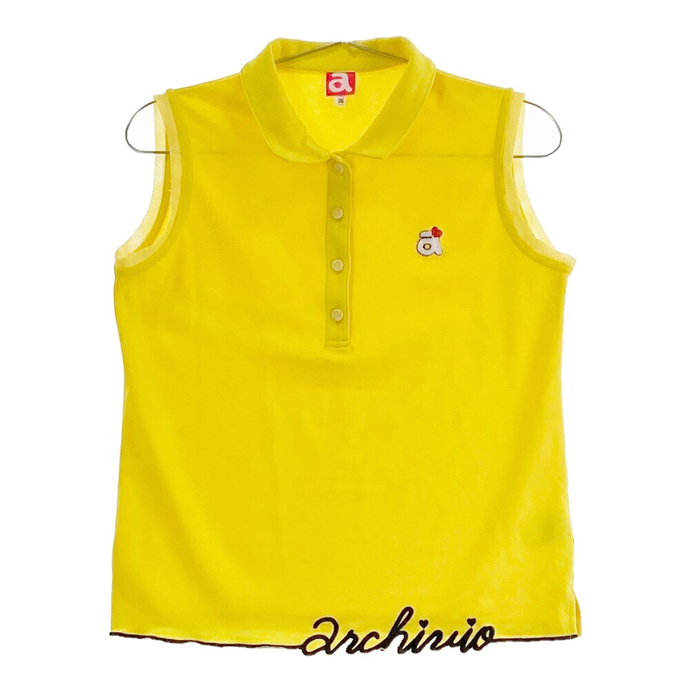 ARCHIVIO アルチビオ ノースリーブポロシャツ イエロー系 36 【中古】ゴルフウェア レディース