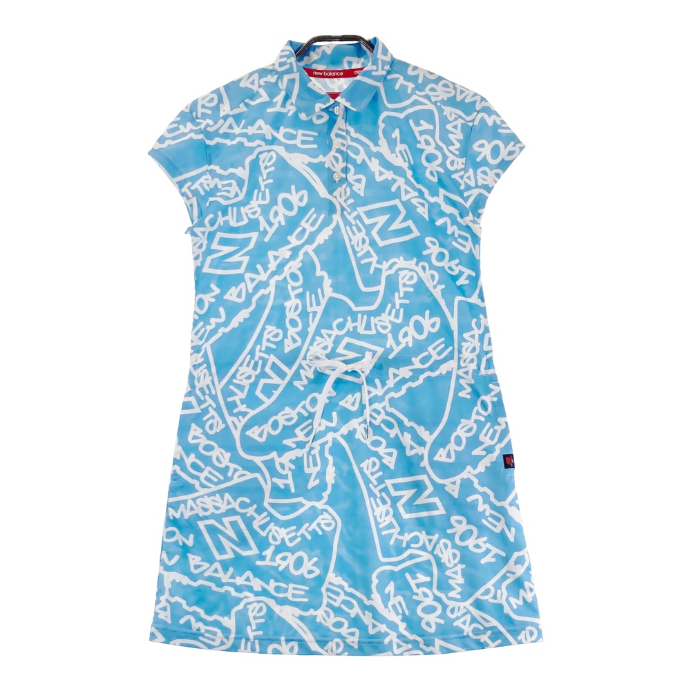NEW BALANCE GOLF ニューバランス 半袖ワンピース 総柄 ブルー系 0 【中古】ゴルフウェア レディース