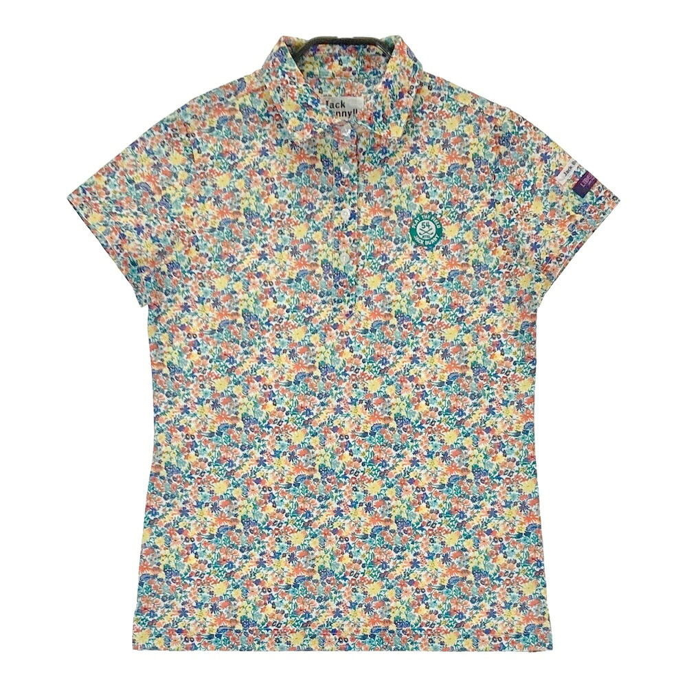JACK BUNNY ジャックバニー LIBERTY 半袖ポロシャツ 花柄 イエロー系 0 【中古】ゴルフウェア レディース