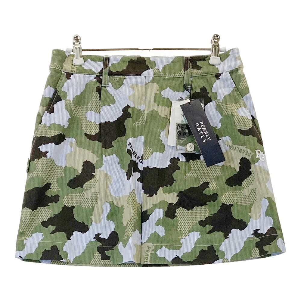 PEARLY GATES パーリーゲイツ 055-2134520 ストレッチスカート ストライプ カモフラ柄 ブルー系 0 【中古】ゴルフウェア レディース|中古ゴルフウェア通販STST