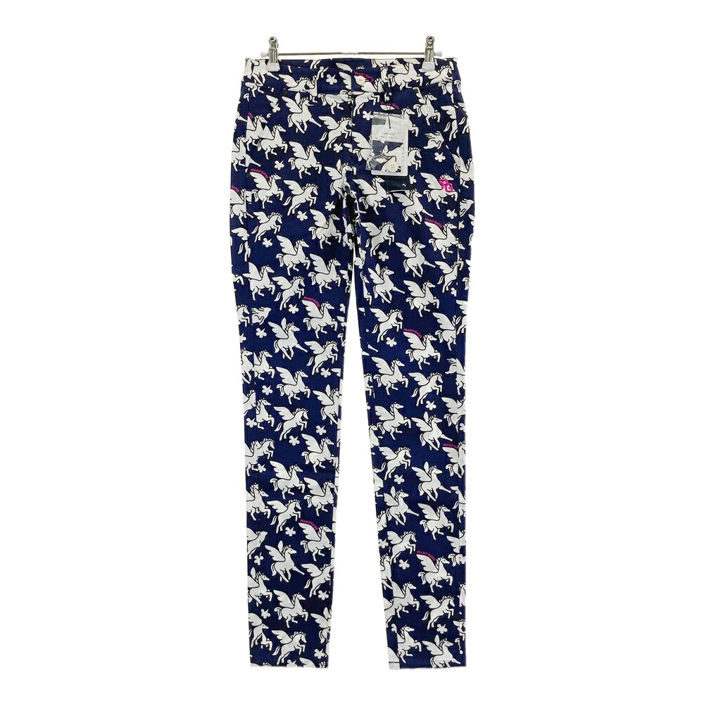 PEARLY GATES パーリーゲイツ 055-1131400 ストレッチパンツ ペガサス柄 ネイビー系 0 【中古】ゴルフウェア レディース｜中古ゴルフウェア通販STST
