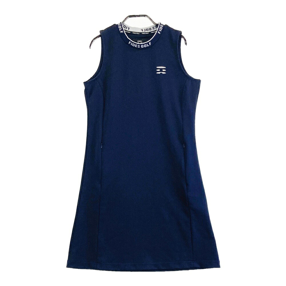 FIDES GOLF フィデスゴルフ ハイネック ノースリーブワンピース ネイビー系 S 【中古】ゴルフウェア レディース