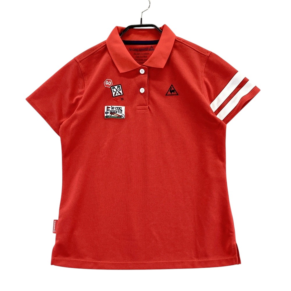 LE COQ GOLF ルコックゴルフ 半袖ポロシャツ レッド系 LL 【中古】ゴルフウェア レディース 4,488円