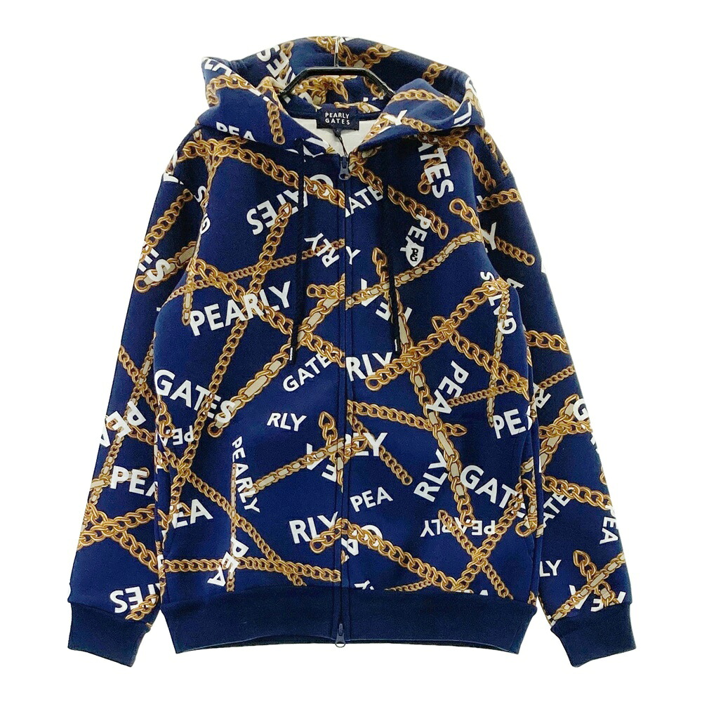 PEARLY GATES パーリーゲイツ 055-2262006 ジップパーカー チェーン ネイビー系 0 【中古】ゴルフウェア レディース|中古ゴルフウェア通販STST