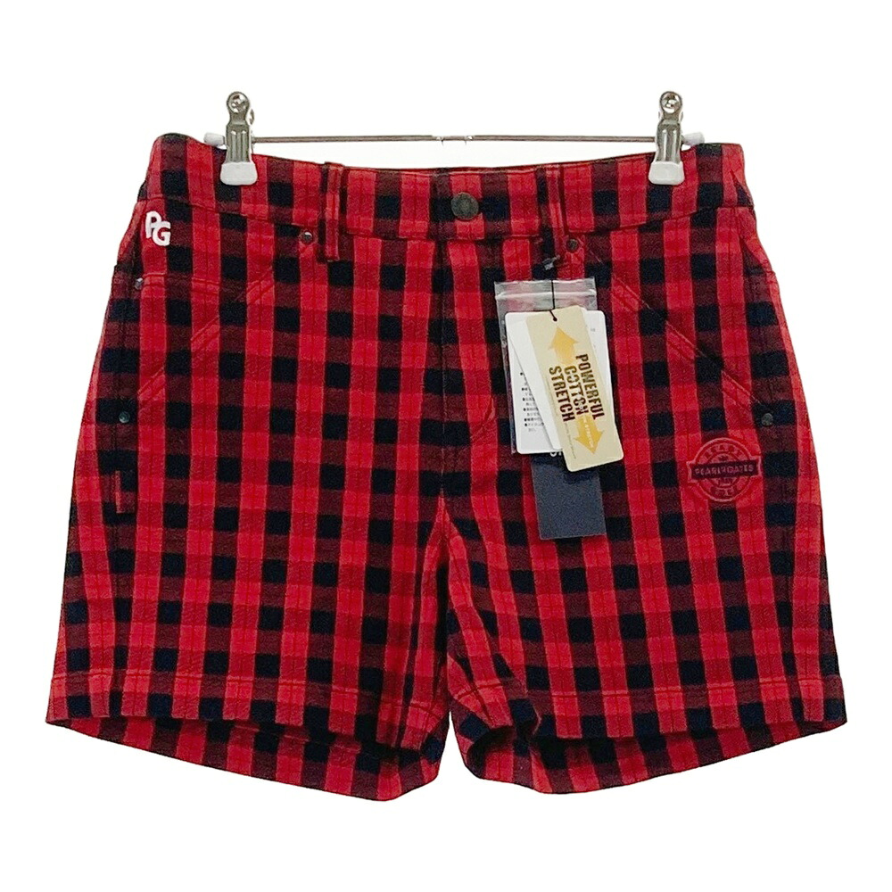 PEARLY GATES パーリーゲイツ 055-1232004 ショートパンツ チェック柄 レッド系 0 【中古】ゴルフウェア レディース