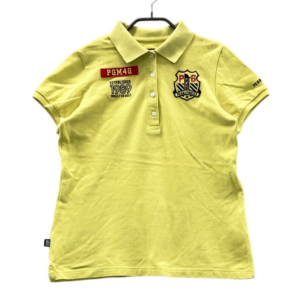 PEARLY GATES パーリーゲイツ 半袖ポロシャツ イエロー系 0 【中古】ゴルフウェア レディース