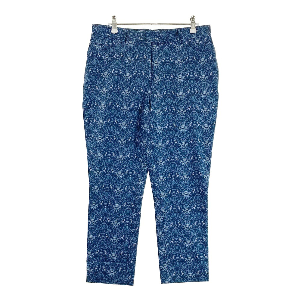 J.LINDEBERG ジェイリンドバーグ ストレッッチパンツ 総柄 ネイビー系 28 【中古】ゴルフウェア レディース