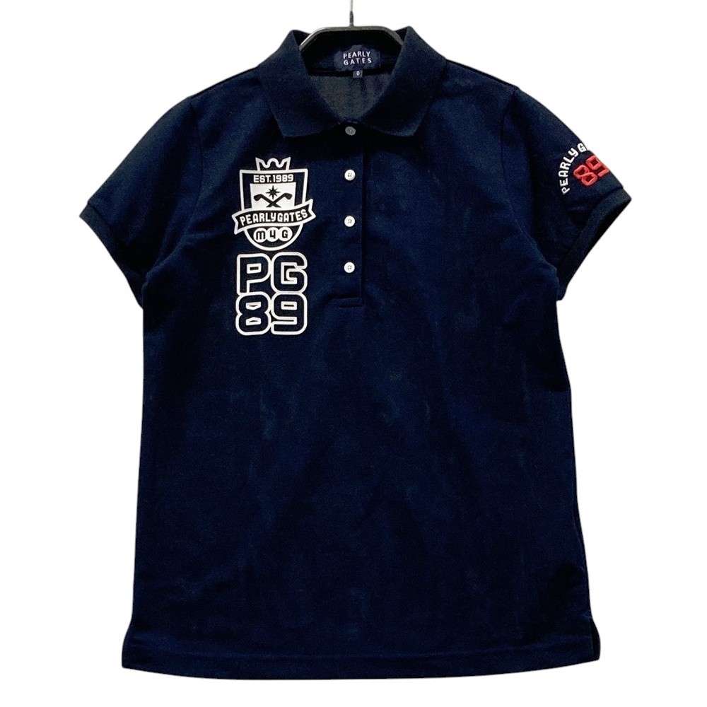 PEARLY GATES パーリーゲイツ 半袖ポロシャツ ネイビー系 0 【中古】ゴルフウェア レディース
