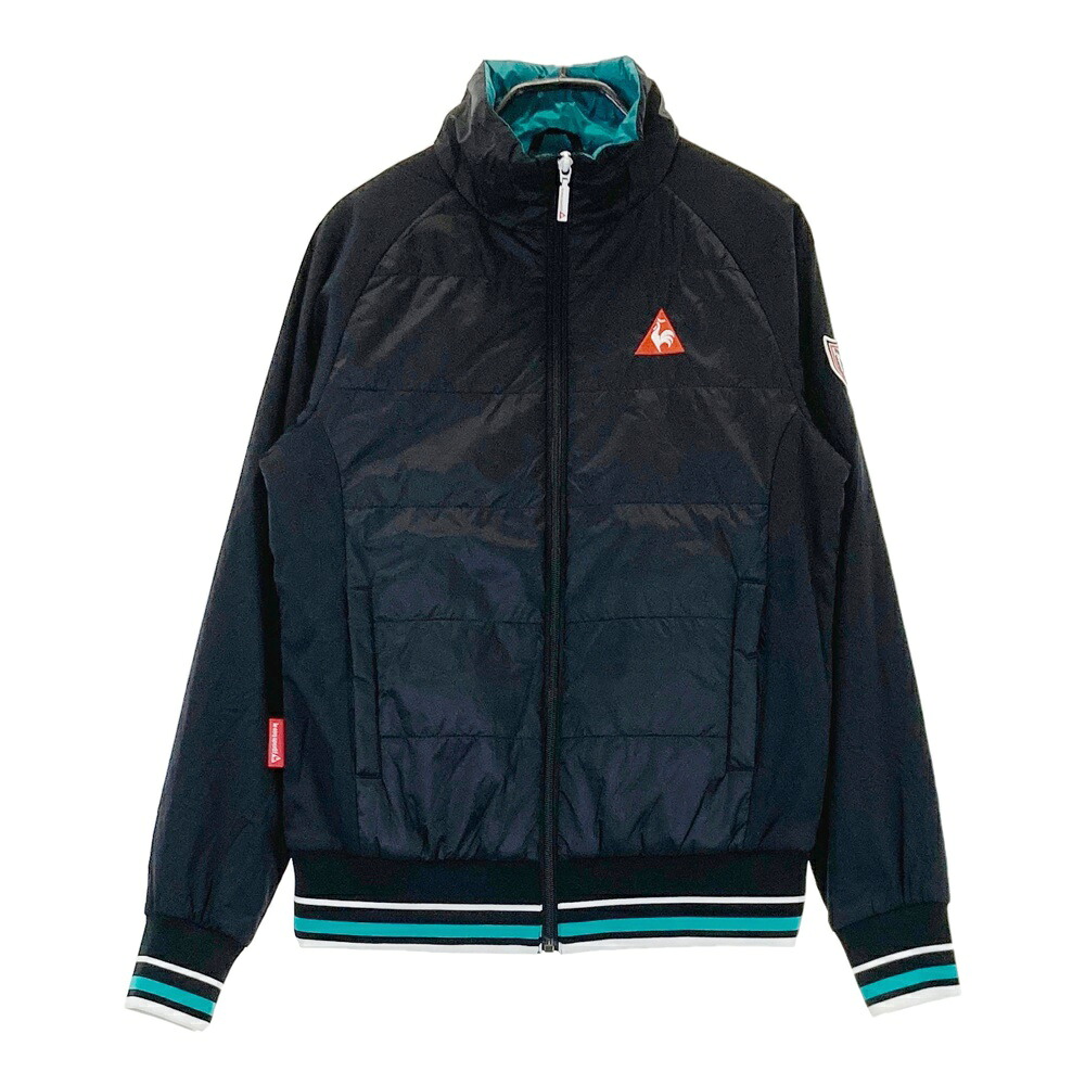 LE COQ GOLF ルコックゴルフ 中綿ジャケット ワッペン ブラック系 M 【中古】ゴルフウェア レディース