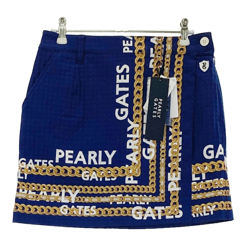 PEARLY GATES パーリーゲイツ 055-2234010 伸ばすことスコート ロゴタイプ チェーン店刷り上げる 青色系 0 【中古】ゴルフお召しもの レディース