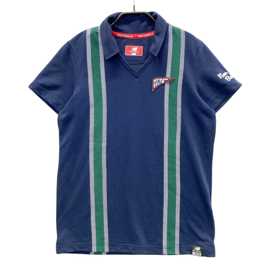 NEW BALANCE GOLF ニューバランス 半袖ポロシャツ スキッパー ネイビー系 2 【中古】ゴルフウェア レディース