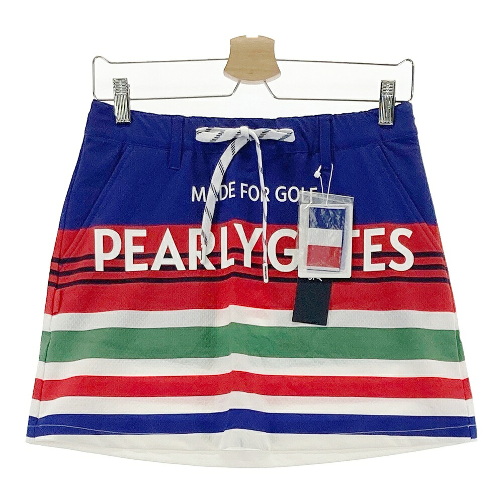 PEARLY GATES パーリーゲイツ 055-1134604 ストレッチスカート ボーダー柄 ブルー系 1 【中古】ゴルフウェア レディース｜中古ゴルフウェア通販STST