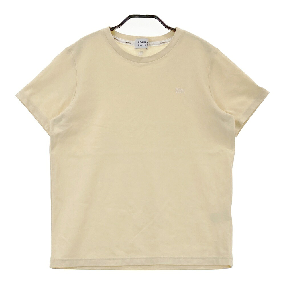 PEARLY GATES パーリーゲイツ 2024年モデル ロゴ刺繍 クルーネック 半袖Tシャツ ベージュ系 1 【中古】ゴルフウェア レディース 6,930円