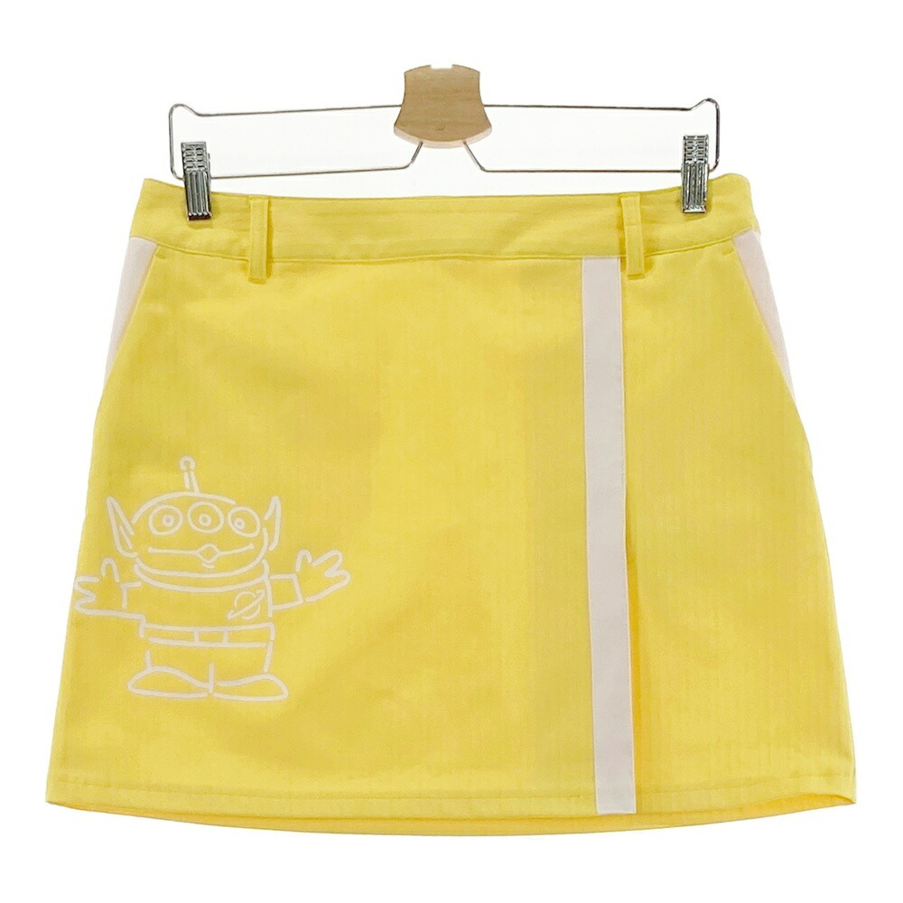CALLAWAY キャロウェイ × Disney トイストーリー バイカラー スカート ストライプ柄 イエロー系 LL 【中古】ゴルフウェア レディース