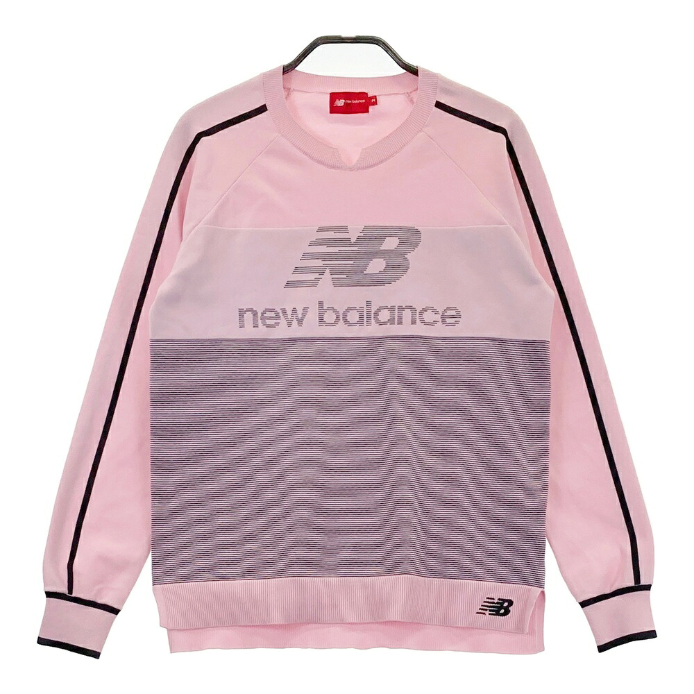 NEW BALANCE GOLF ニュー平衡にする 2024年ひな形 編み物プルオーバー ロゴタイプ 間借り人柄 さくら色系 2 【中古】ゴルフ御召しもの レディース