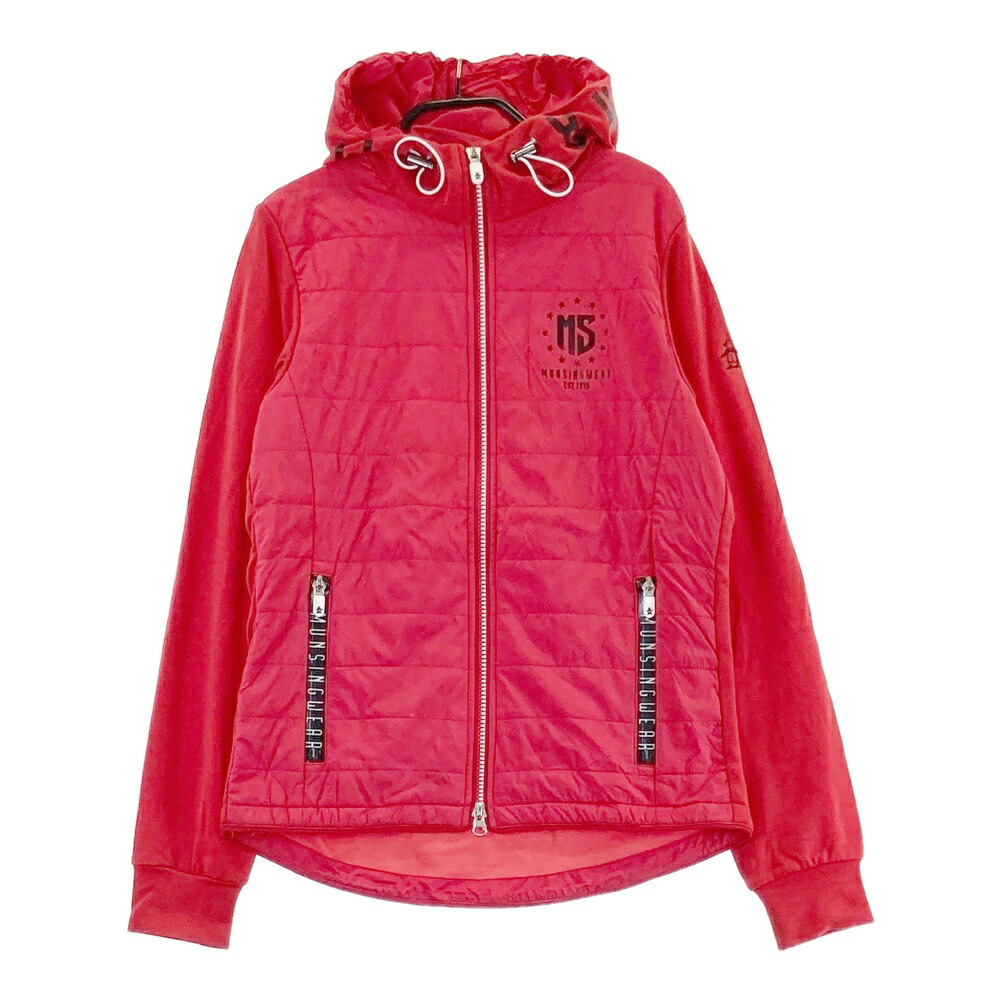 MUNSING WEAR マンシングウェア 中綿切替 長袖 ジップジャケット レッド系 M 【中古】ゴルフウェア レディース