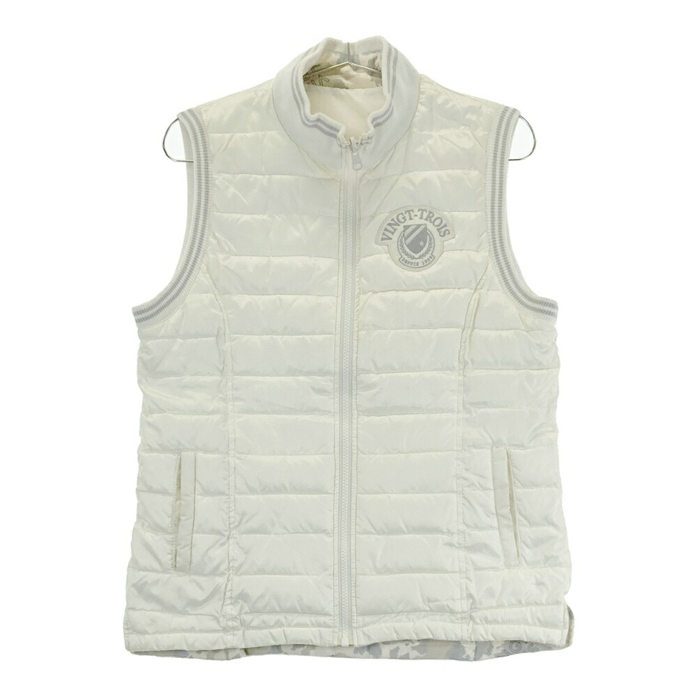 ニジュウサンク 23区ゴルフ リバーシブル 中綿ベスト 迷彩 カモ L グレー WOMEN】中綿リバーシブルベスト（VJVLGW0508） | 23区