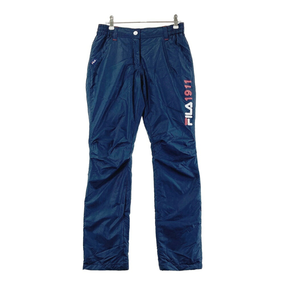 FILA GOLF フィラゴルフ 中綿パンツ 総柄 ネイビー系 M 【中古】ゴルフウェア レディース