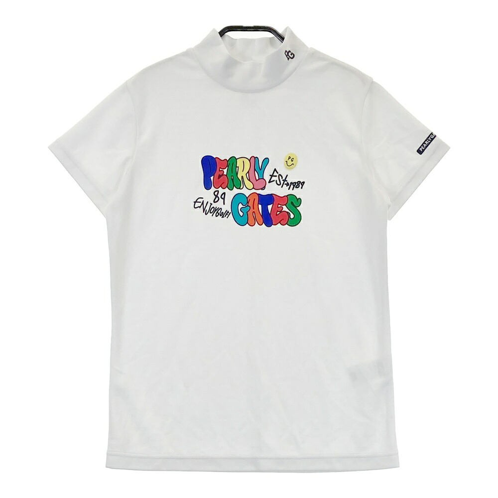 PEARLY GATES パーリーゲイツ 2024年モデル ハイネック半袖Tシャツ ホワイト系 1 【中古】ゴルフウェア レディース