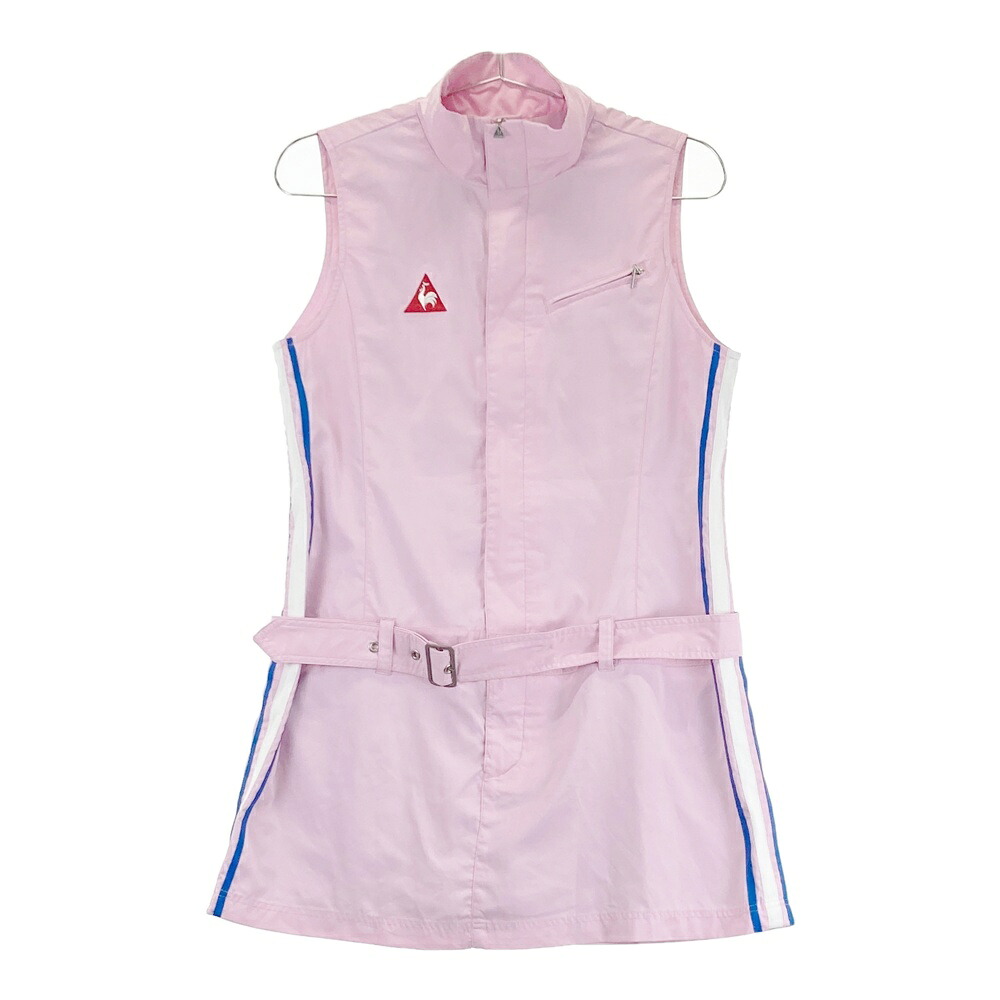 LE COQ GOLF ルコックゴルフ 裏メッシュ ノースリーブワンピース ピンク系 S 【中古】ゴルフウェア レディース