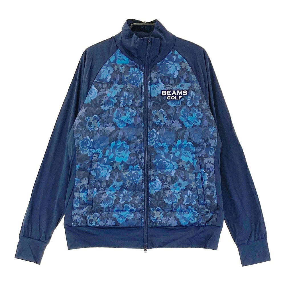 BEAMS GOLF ビームスゴルフ ダウン切替 ジップジャケット 花柄 ネイビー系 S 【中古】ゴルフウェア レディース