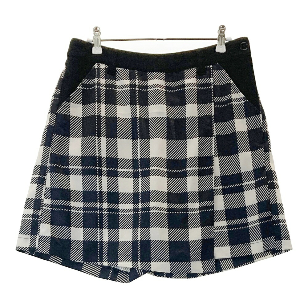 KISS ON THE GREEN キスオンザグリーン キュロットスカート チェック柄 ブラック系 3 【中古】ゴルフウェア レディース