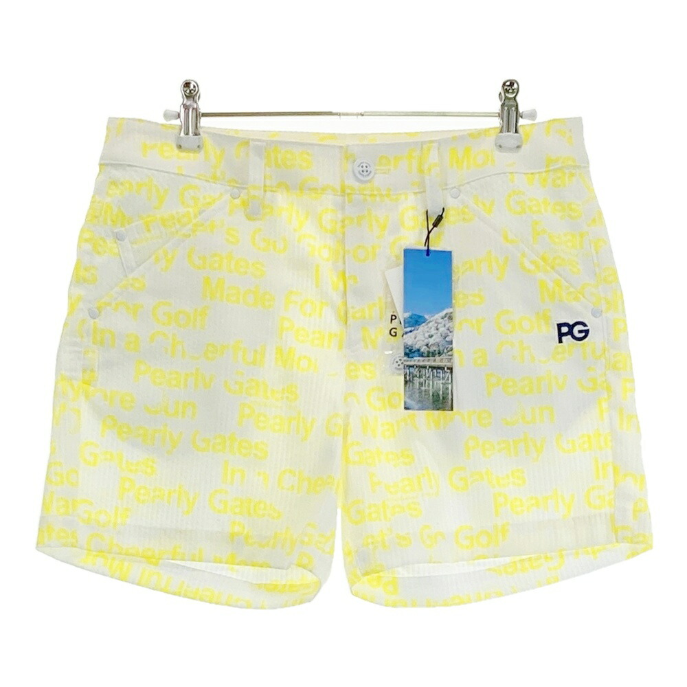 PEARLY GATES パーリーゲイツ ショートパンツ 総柄 イエロー系 1 【中古】ゴルフウェア レディース