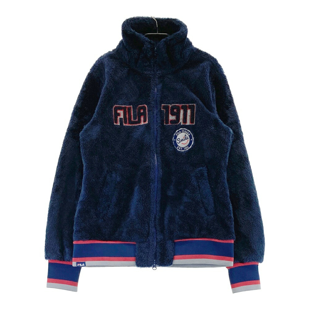 FILA GOLF フィラゴルフ 長袖 ボアジャケット 裏フリース ネイビー系 L 【中古】ゴルフウェア レディース