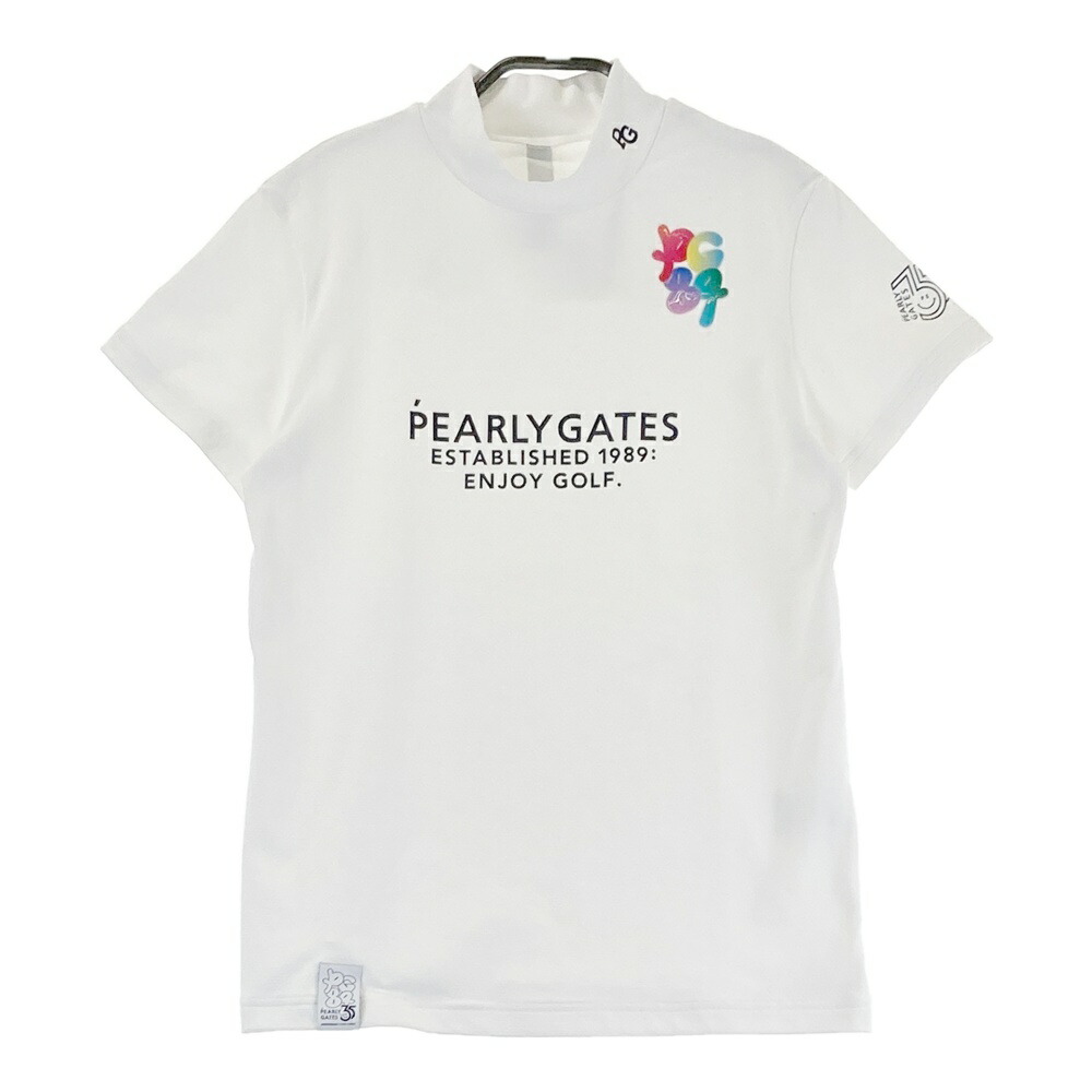 PEARLY GATES パーリーゲイツ 35周年モデル 2024年モデル ハイネック 半袖Tシャツ ホワイト系 1 【中古】ゴルフウェア レディース