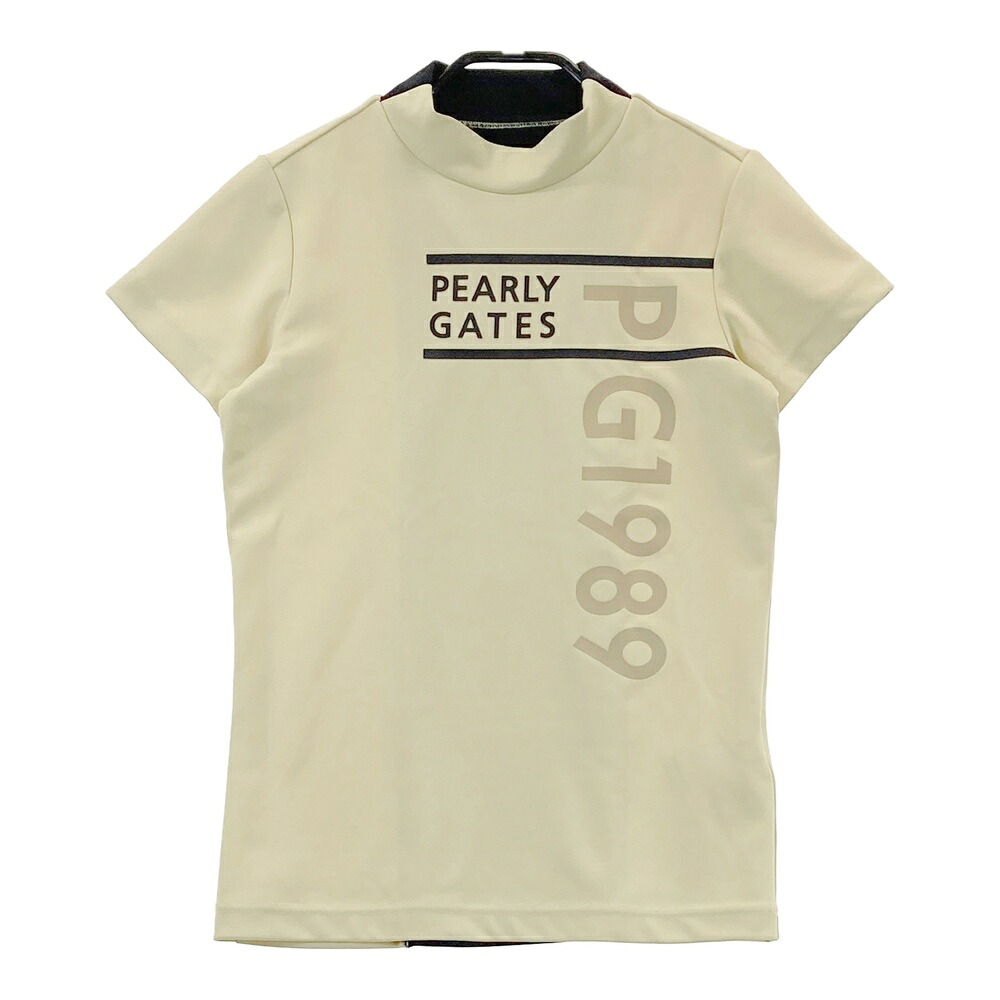 PEARLY GATES パーリーゲイツ 2024年 半袖ハイネックTシャツ ベージュ系 0 【中古】ゴルフウェア レディース