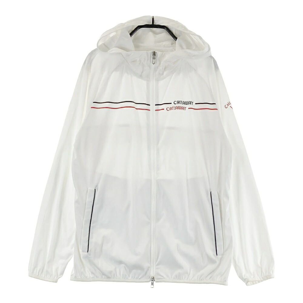 CALLAWAY キャロウェイ フード付き 長袖ジップジャケット ホワイト系 M 【中古】ゴルフウェア レディース