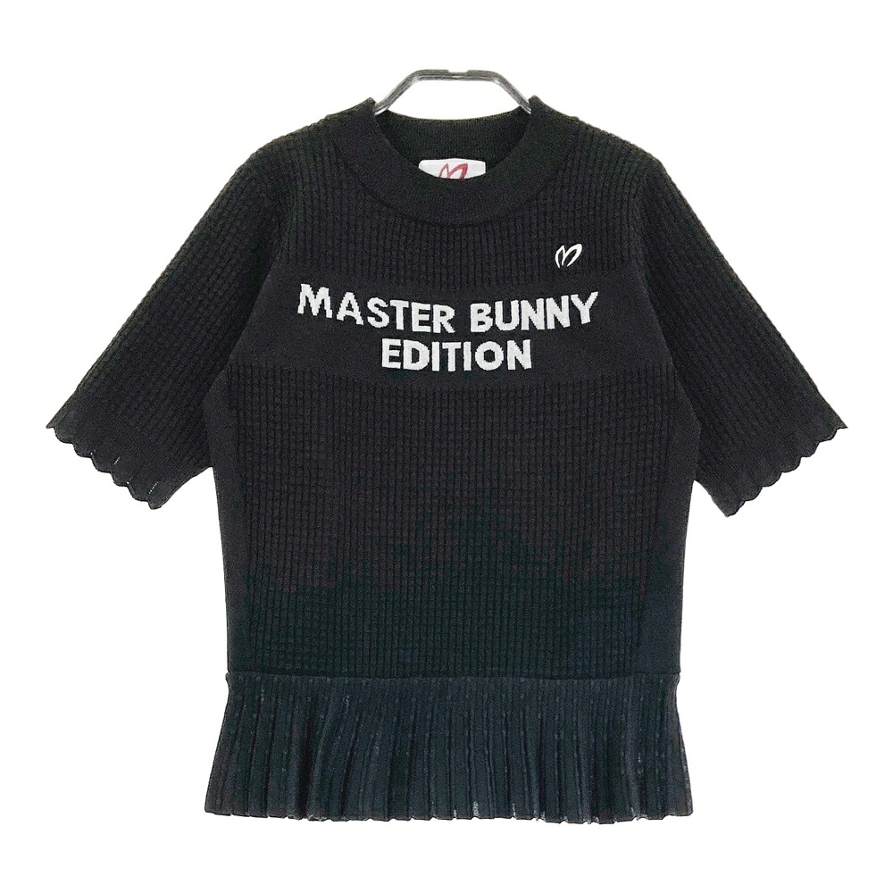 MASTER BUNNY EDITION マスターバニーエディション 2023年模範例 半袖編み物スウェーター  黒いこと系 0 【中古】ゴルフ御召しもの レディース