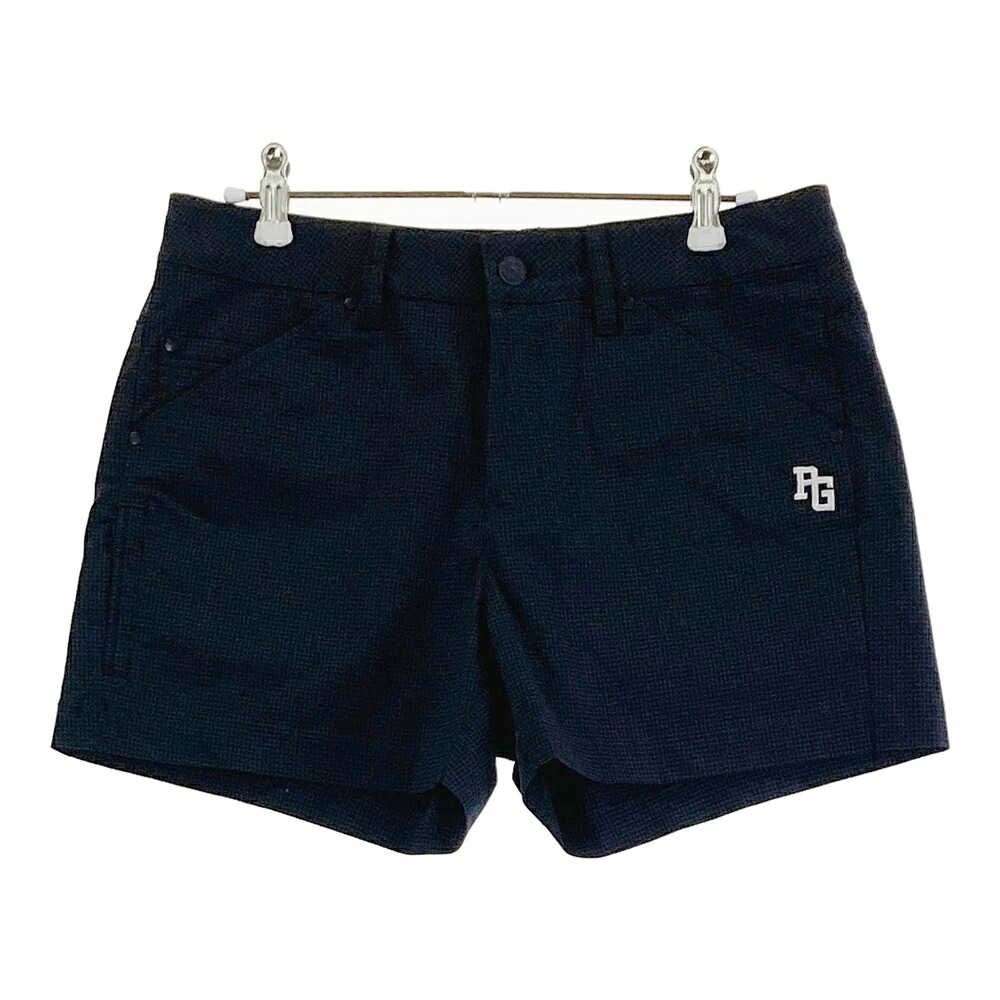 PEARLY GATES パーリーゲイツ ストレッチショートパンツ チェック柄 ネイビー系 1 【中古】ゴルフウェア レディース