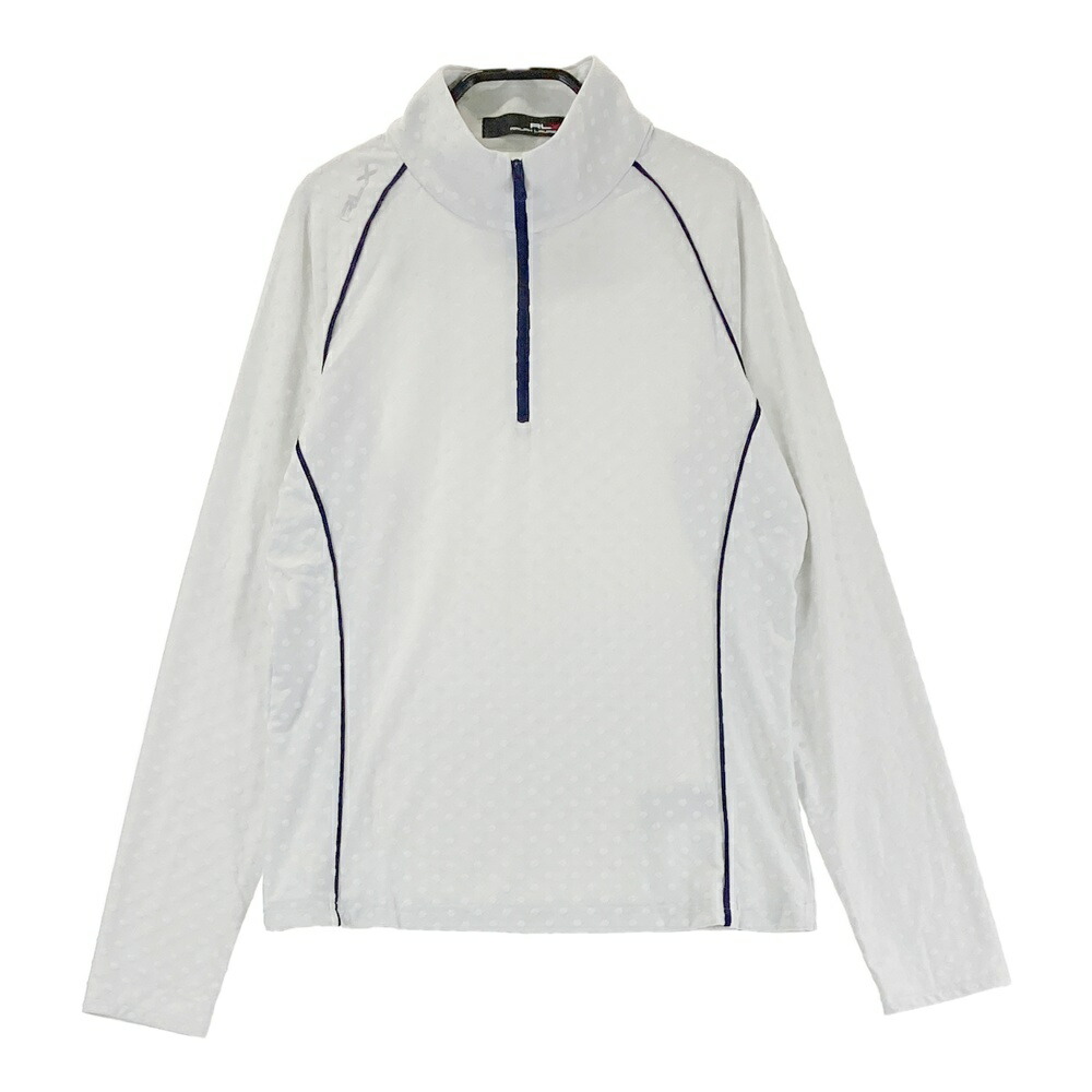 RLX ラルフローレン ハーフジップ 長袖Tシャツ ドット柄 グレー系 S 【中古】ゴルフウェア レディース