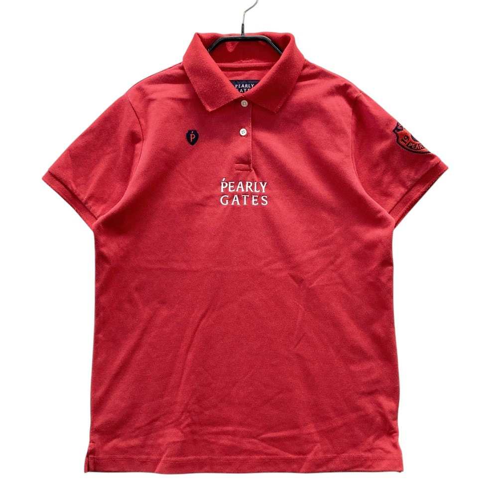 PEARLY GATES パーリーゲイツ 半袖ポロシャツ レッド系 0 【中古】ゴルフウェア レディース