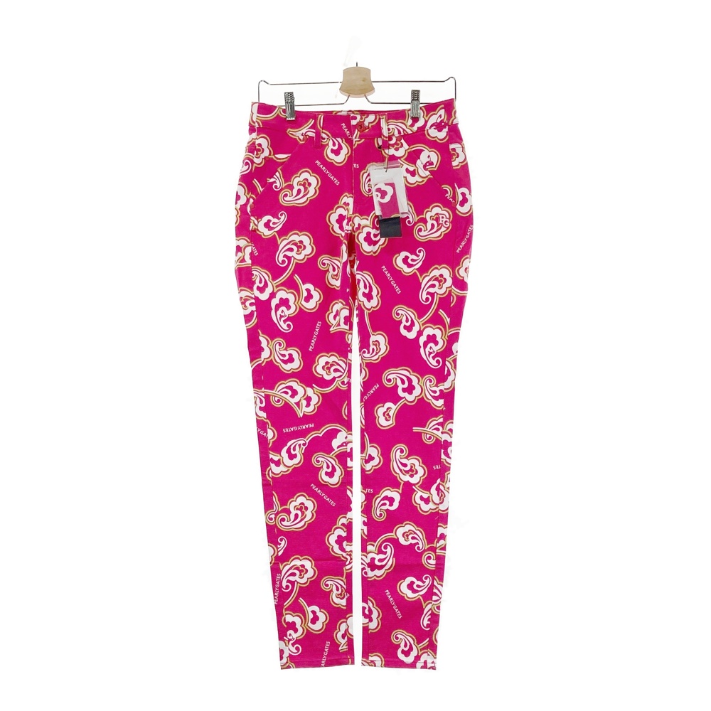 PEARLY GATES パーリーゲイツ 055-0131318 ストレッチパンツ 総柄 ピンク系 1 【中古】ゴルフウェア レディース