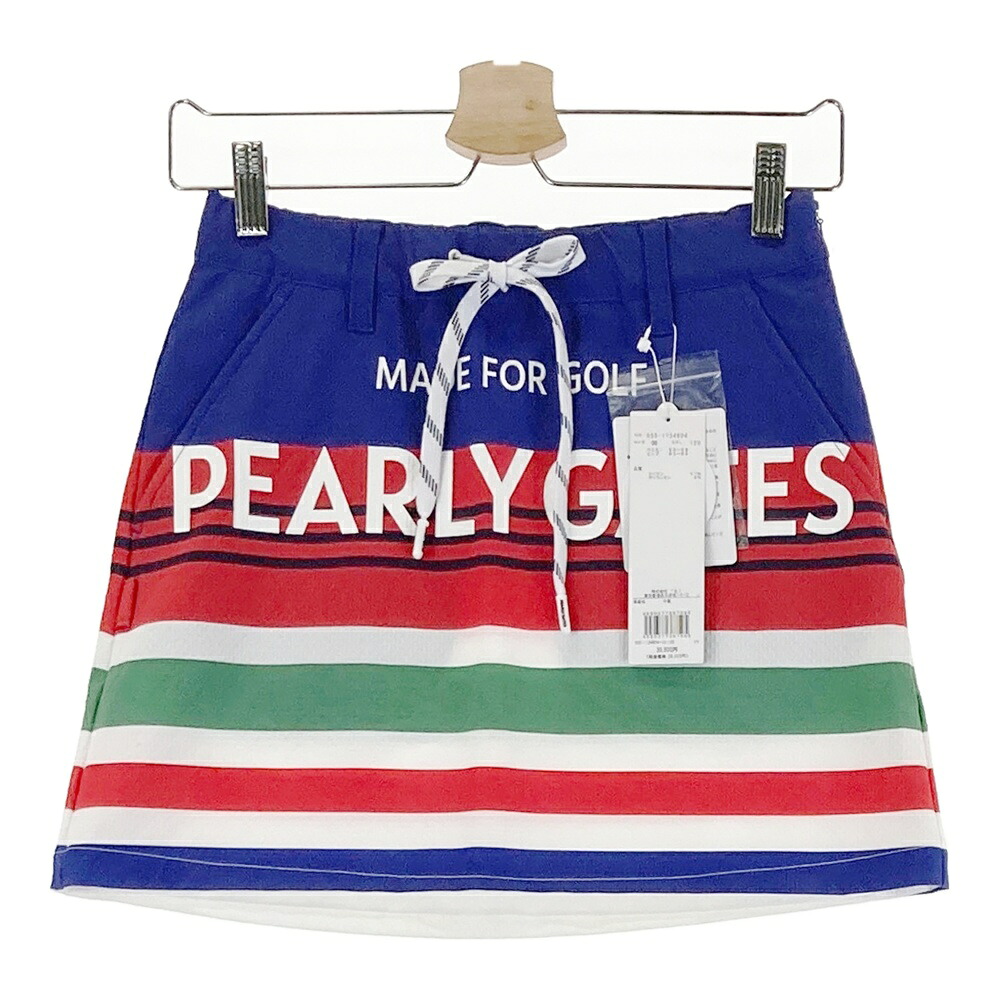 PEARLY GATES パーリーゲイツ 055-1134604 ストレッチスカート マルチボーダー柄 ブルー系 00 【中古】ゴルフウェア レディース｜中古ゴルフウェア通販STST
