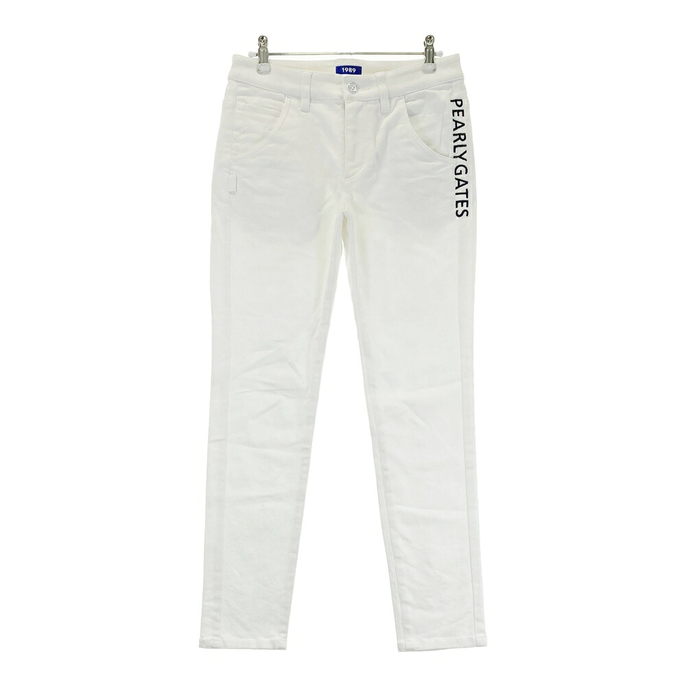 PEARLY GATES パーリーゲイツ 2024年モデル ストレッチパンツ ホワイト系 0 【中古】ゴルフウェア レディース